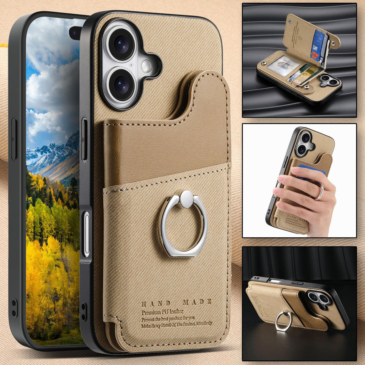 iPhone Wallet Case with Ring Holder | Fits iPhone 16, 17 & 18 Pro Max