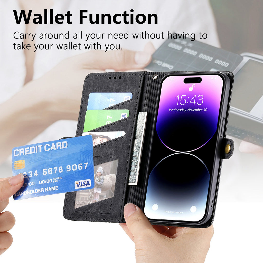 iPhone case wallet 16 & 17 pro max with wrist lanyard