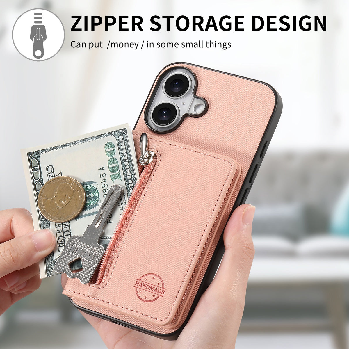 iPhone case wallet 16 & 17 pro max with zipper