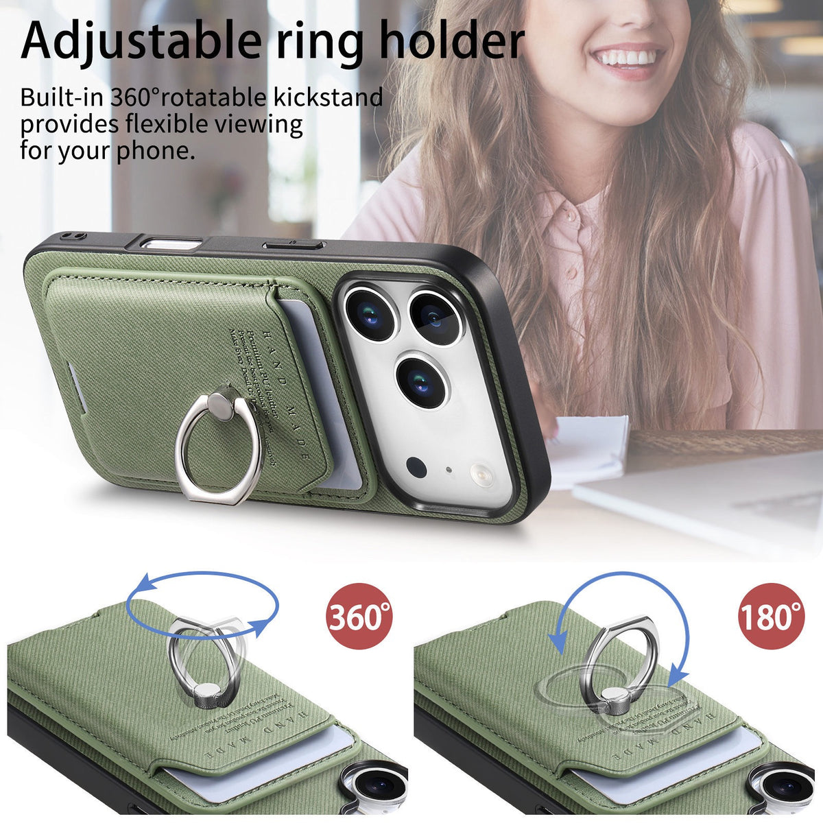 iPhone case wallet 16 & 17 pro max with ring