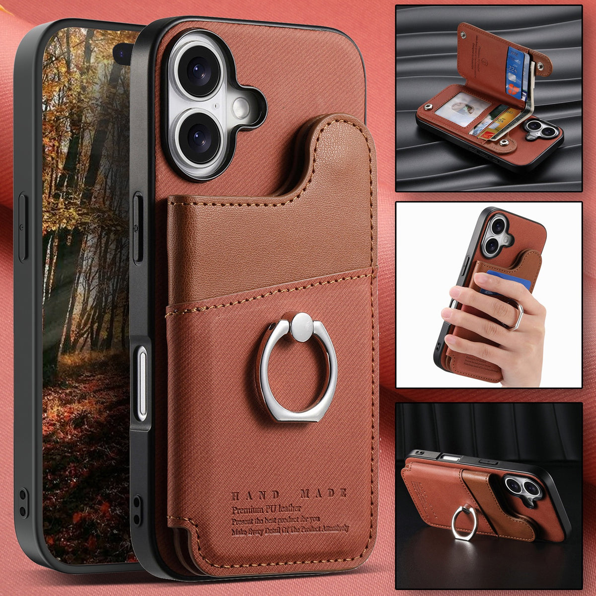 iPhone Wallet Case with Ring Holder | Fits iPhone 16, 17 & 18 Pro Max