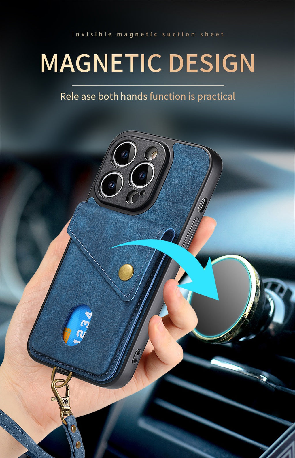 iPhone case wallet 16 & 17 pro max with bottom lock