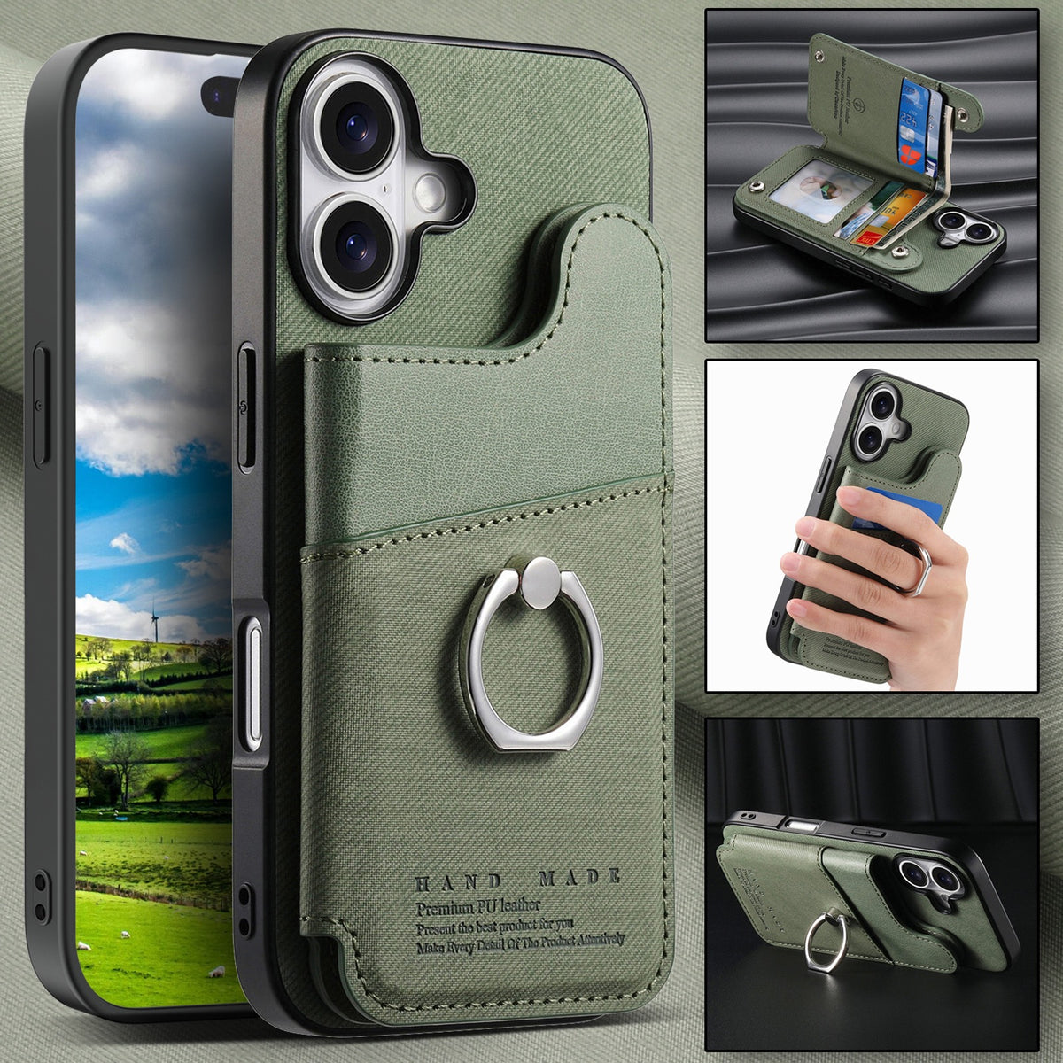 iPhone Wallet Case with Ring Holder | Fits iPhone 16, 17 & 18 Pro Max