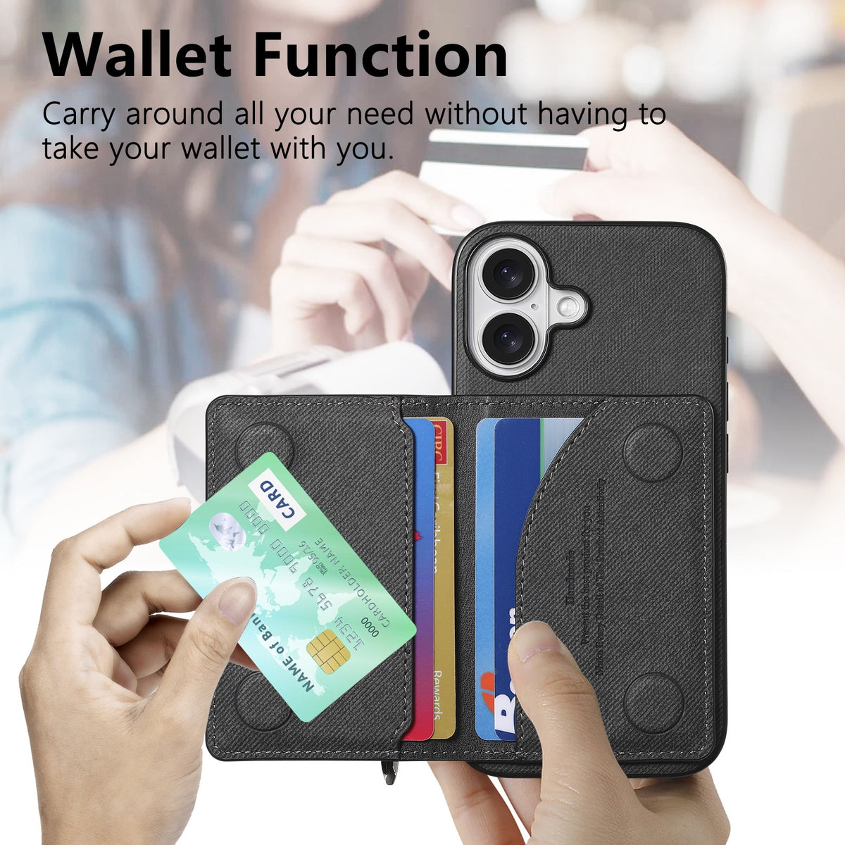 iPhone case wallet 16 & 17 pro max with zipper