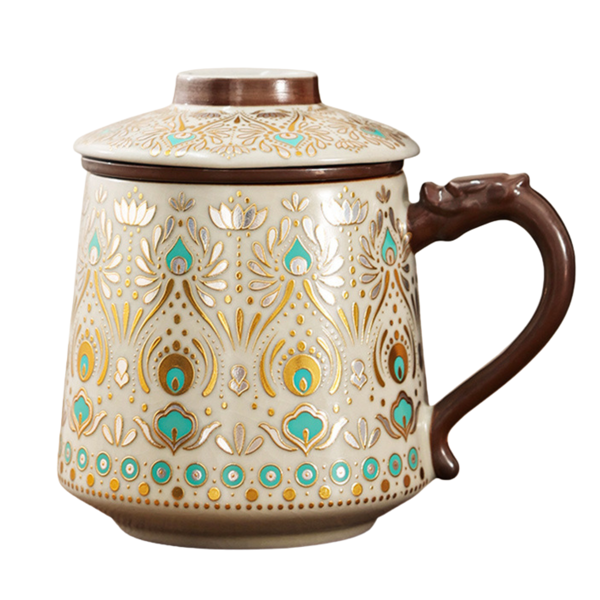 Handcrafted Ceramic Personal Coffee & Tea Cup - Office Mug with Infuser - LEFOOR