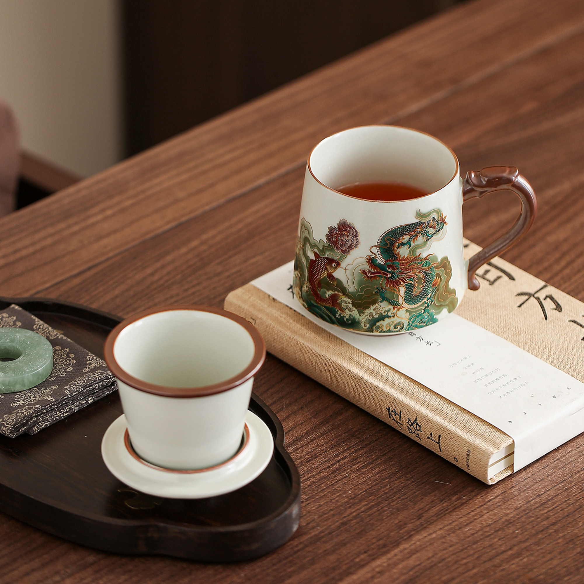 Handcrafted Ceramic Personal Coffee & Tea Cup - Office Mug with Infuser - LEFOOR