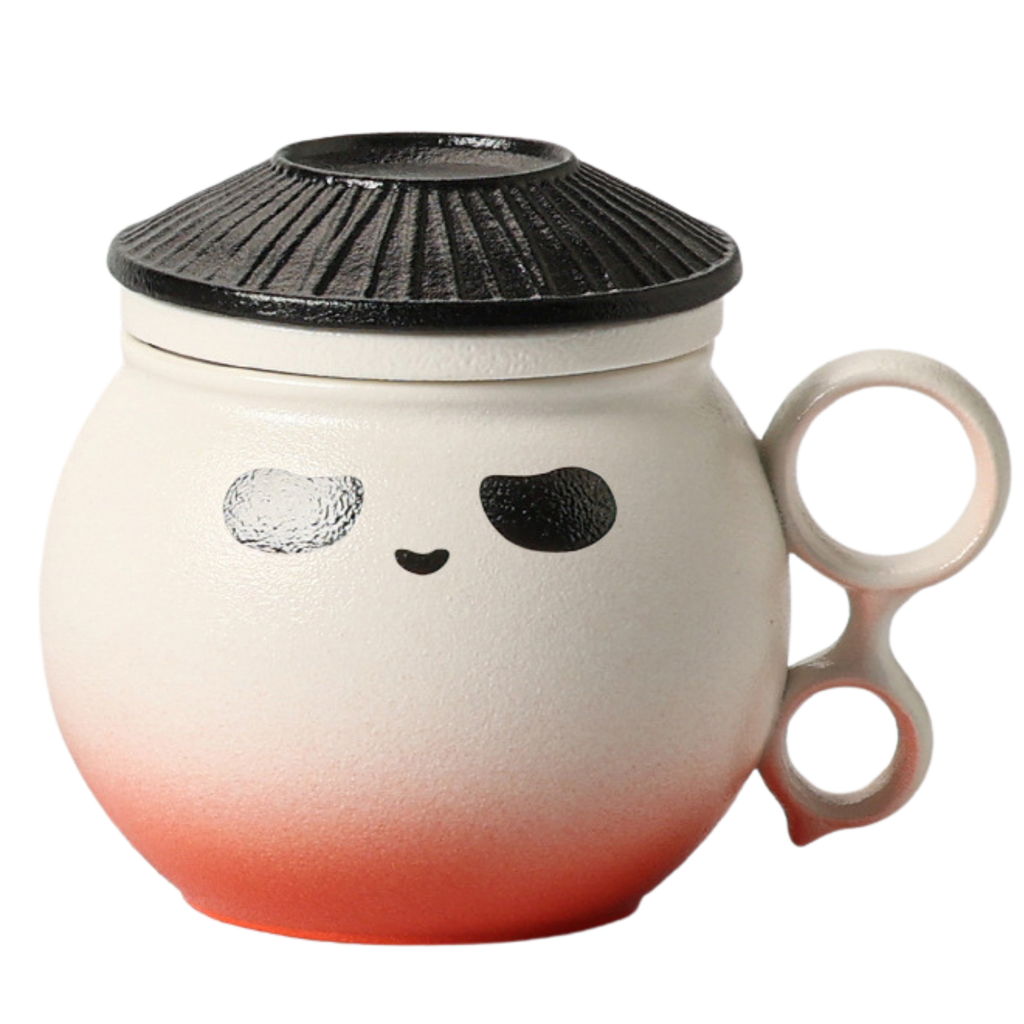 Handcrafted Ceramic Pander Coffee & Tea Mug Cup with infuser - LEFOOR