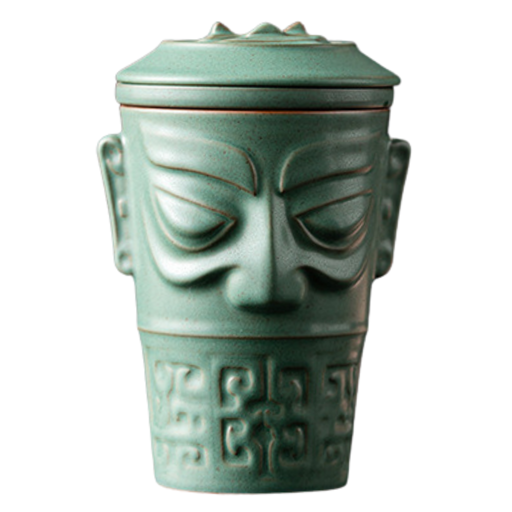 Handcrafted Ceramic Sanxingdui Coffee Cup & Teacup with Infuser